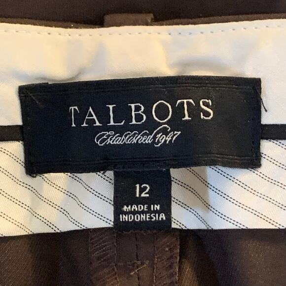 Talbots Heritage Wide Leg Womens  Pants Size 12 Trending Coco Brown Dress Pants - Picture 3 of 15